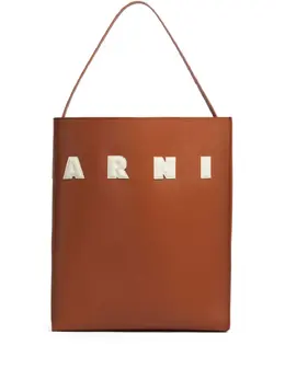 Marni: Коричневая сумка-шоппер  Museo
