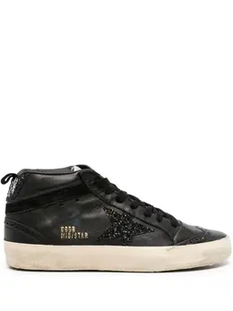 Golden Goose: Чёрные кроссовки  Mid Star