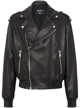 Balmain: Кожаная куртка  Biker