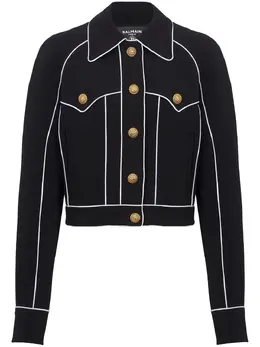 Balmain: Чёрная куртка 