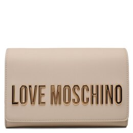 Love Moschino: Бежевый клатч 