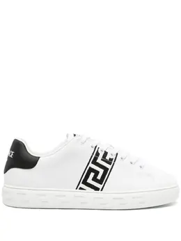 Versace: Белые кроссовки  Greca