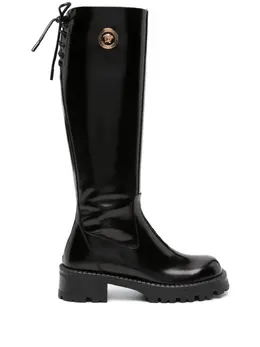 Versace: Чёрные сапоги 