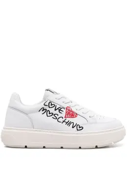 Love Moschino: Белые кроссовки 