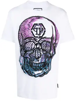 Philipp Plein: Белая футболка  Skull
