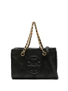Tory Burch: Чёрная сумка-шоппер  Fleming