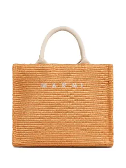 Marni: Оранжевая сумка-шоппер 