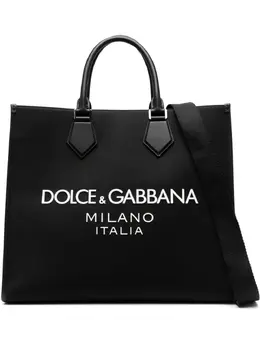 Dolce & Gabbana: Чёрная сумка-шоппер 