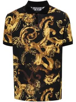 Versace Jeans Couture: Чёрное поло 