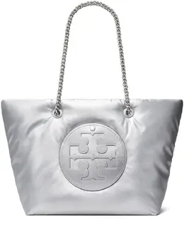 Tory Burch: Серебристая сумка-шоппер  Ella