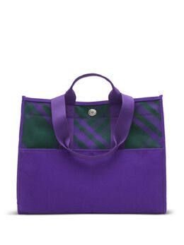 Burberry: Фиолетовая сумка-шоппер 
