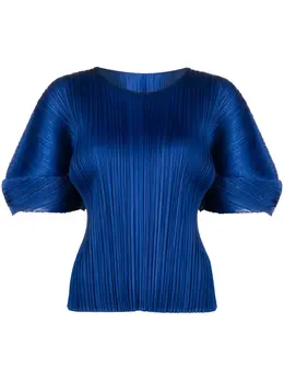 Pleats Please Issey Miyake: Голубая блуза 