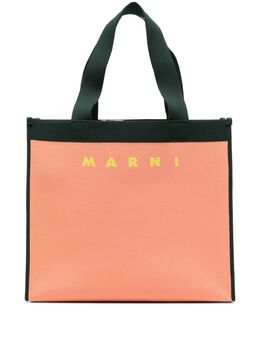 Marni: Оранжевая сумка-шоппер 