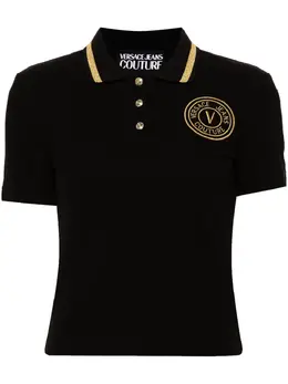 Versace Jeans Couture: Чёрное поло 
