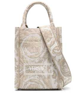 Versace: Бежевая сумка-шоппер  Barocco