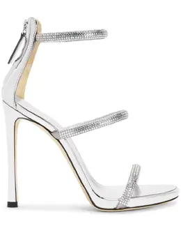 Giuseppe Zanotti: Серебристые сандалии  Harmony
