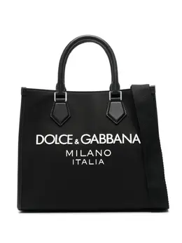 Dolce & Gabbana: Чёрная сумка-шоппер 
