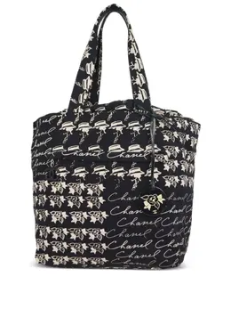 CHANEL Pre-Owned: Чёрная сумка-шоппер 