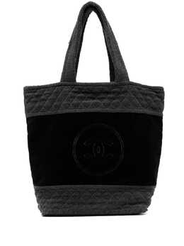CHANEL Pre-Owned: Чёрная сумка-шоппер 