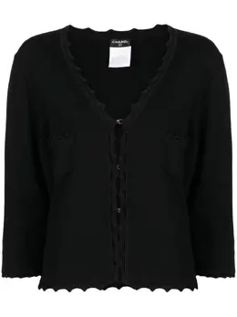 CHANEL Pre-Owned: Кардиган с v-образным вырезом 