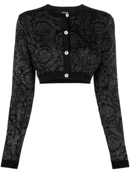 Versace: Чёрный кардиган  Barocco