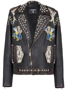 Balmain: Кожаная куртка 