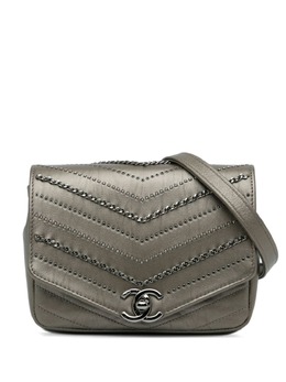 CHANEL Pre-Owned: Серебристая сумка через плечо 
