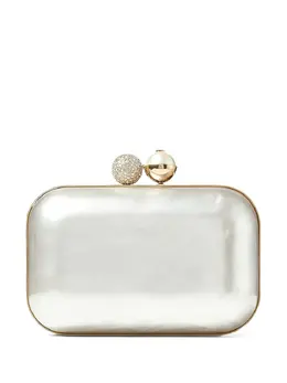 Jimmy Choo: Серебристый клатч  Cloud