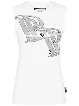 Philipp Plein: Майка  Crystal со стразами