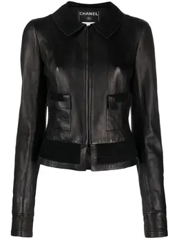 CHANEL Pre-Owned: Кожаная куртка 