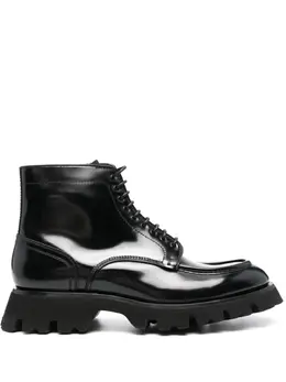Santoni: Чёрные ботинки 