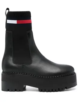 Tommy Jeans: Чёрные ботинки 