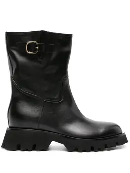 Santoni: Чёрные ботинки 