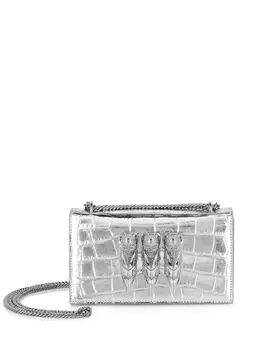 Philipp Plein: Серебристая сумка  Skull