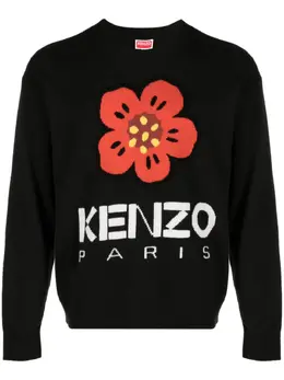 Kenzo: Свитер с цветочным принтом 