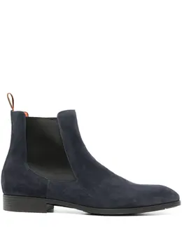 Santoni: Голубые ботинки 