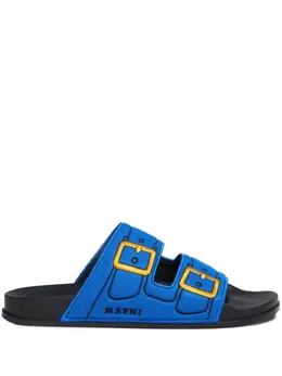 Marni: Голубые мокасины 