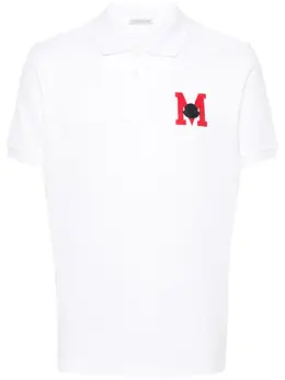 Moncler: Белое поло 