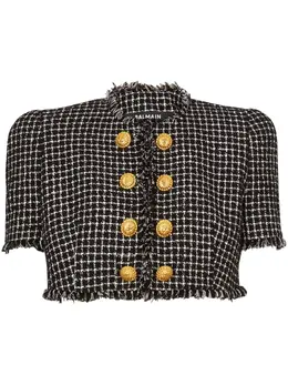 Balmain: Твидовая куртка 