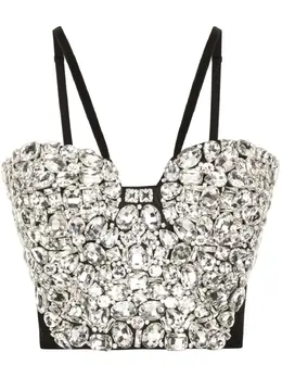Dolce & Gabbana: Топ  Crystal со стразами
