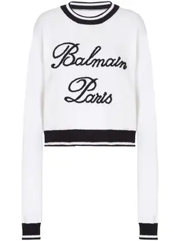 Balmain: Белый свитер 