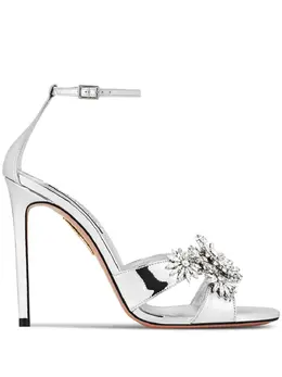 Aquazzura: Серебристые сандалии 
