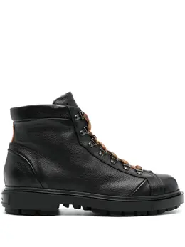 Santoni: Чёрные ботинки 