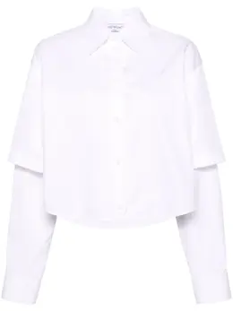 Off-White: Рубашка с вышивкой 