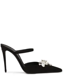 Dolce & Gabbana: Чёрные сабо  Crystal