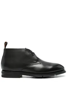 Santoni: Чёрные ботинки 