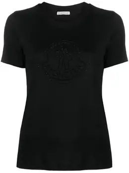 Moncler: Футболка со стразами 