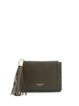 Lancel: Картхолдер цвета хаки 