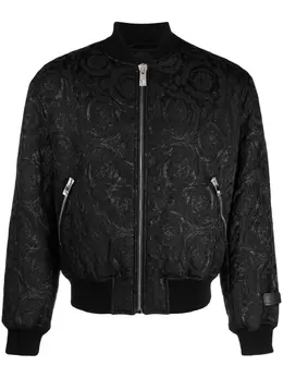 Versace: Чёрная куртка  Baroque