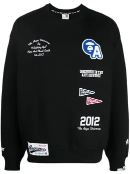 AAPE BY *A BATHING APE®: Чёрный свитшот 